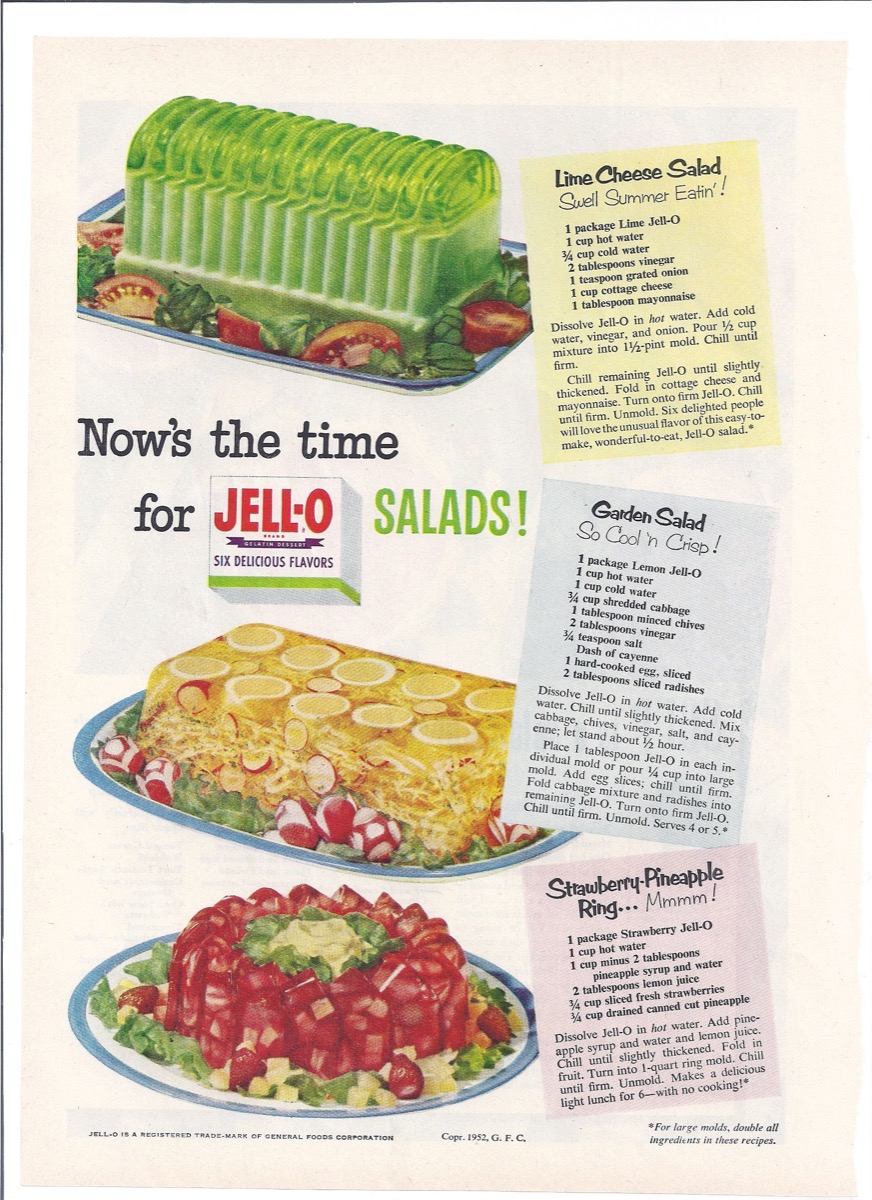 Jell-o salad advertisement