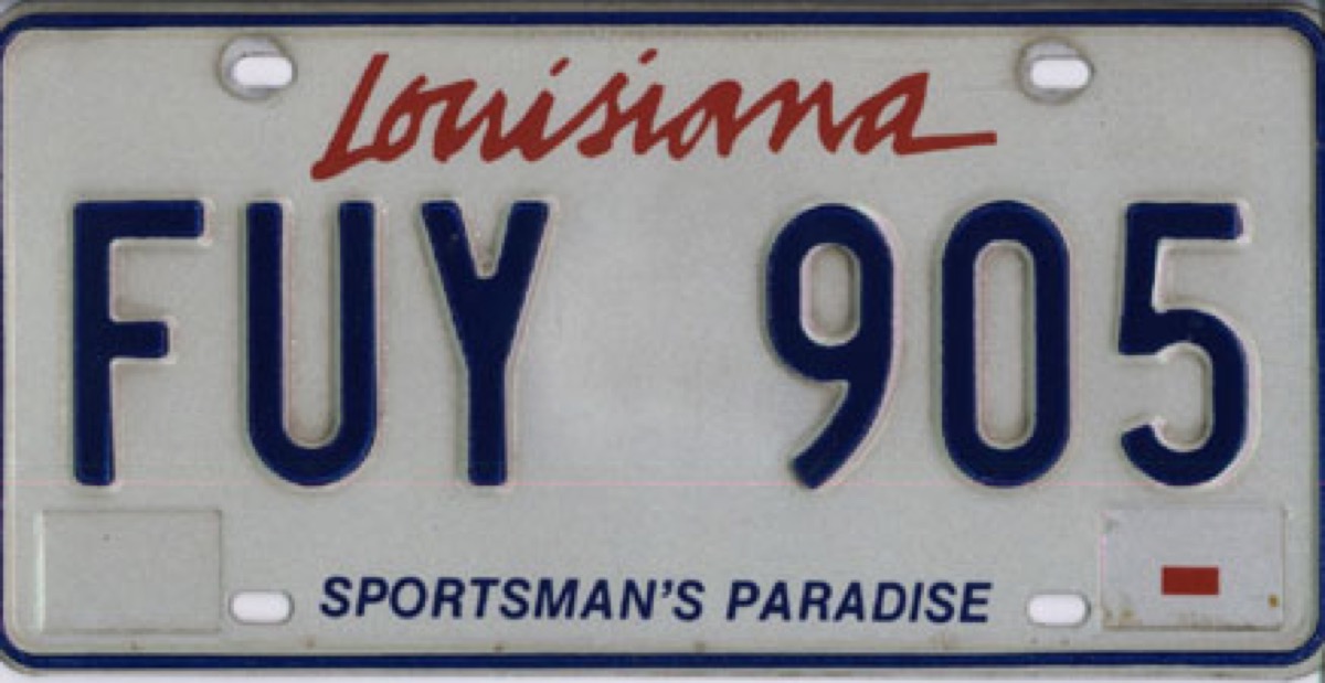 louisiana license plate