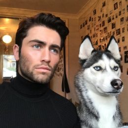 man and husky look the same