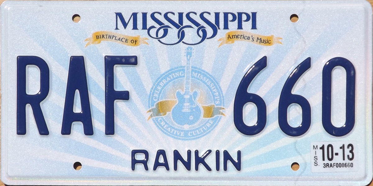 mississippi license plate