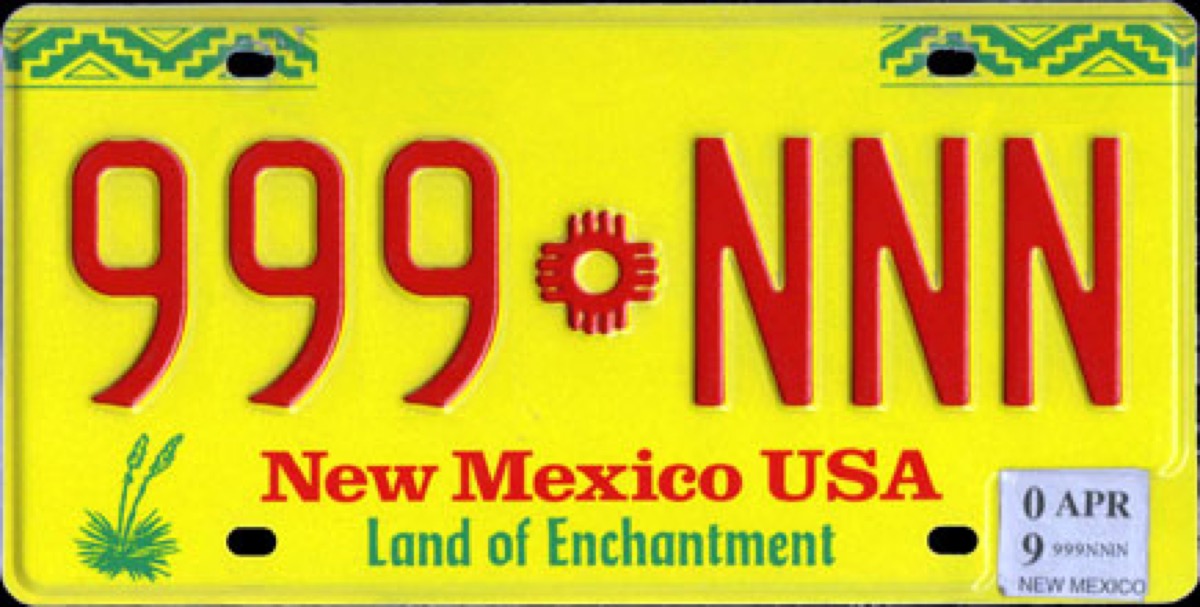 new mexico license plate