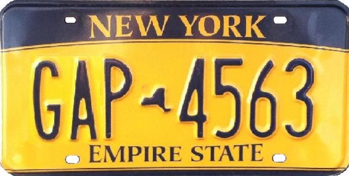 new york license plate