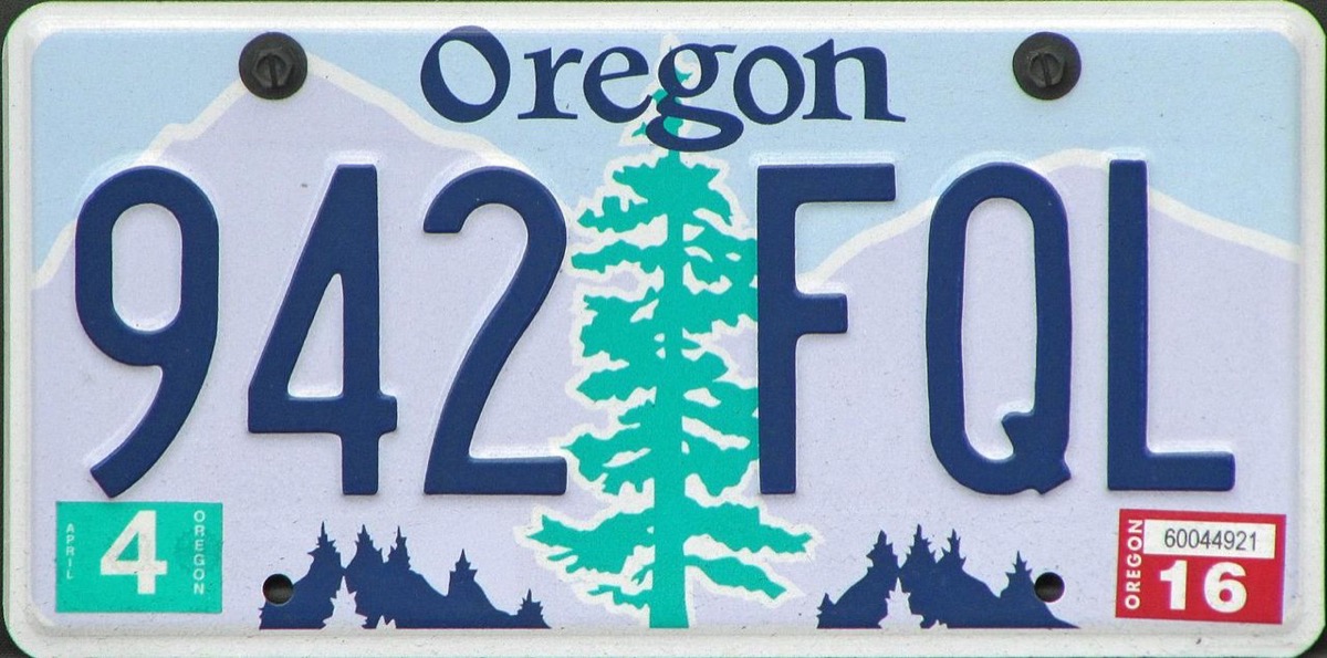 oregon license plate