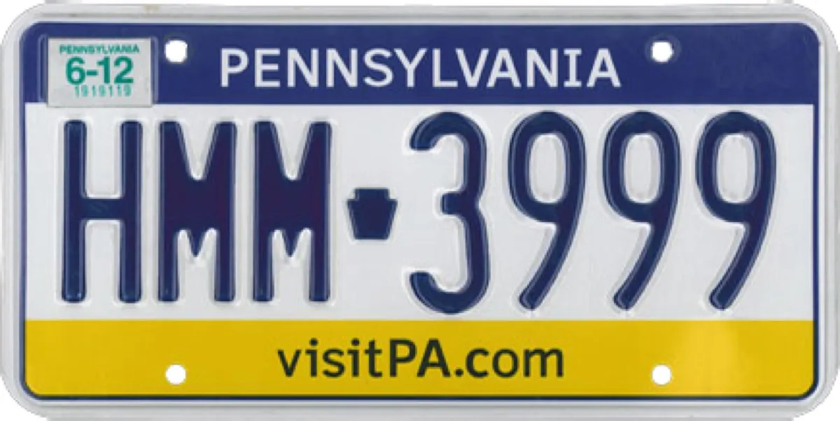 pennsylvania license plate