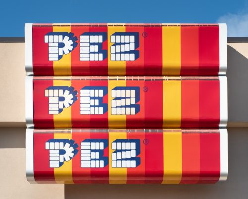 pez candy company sign