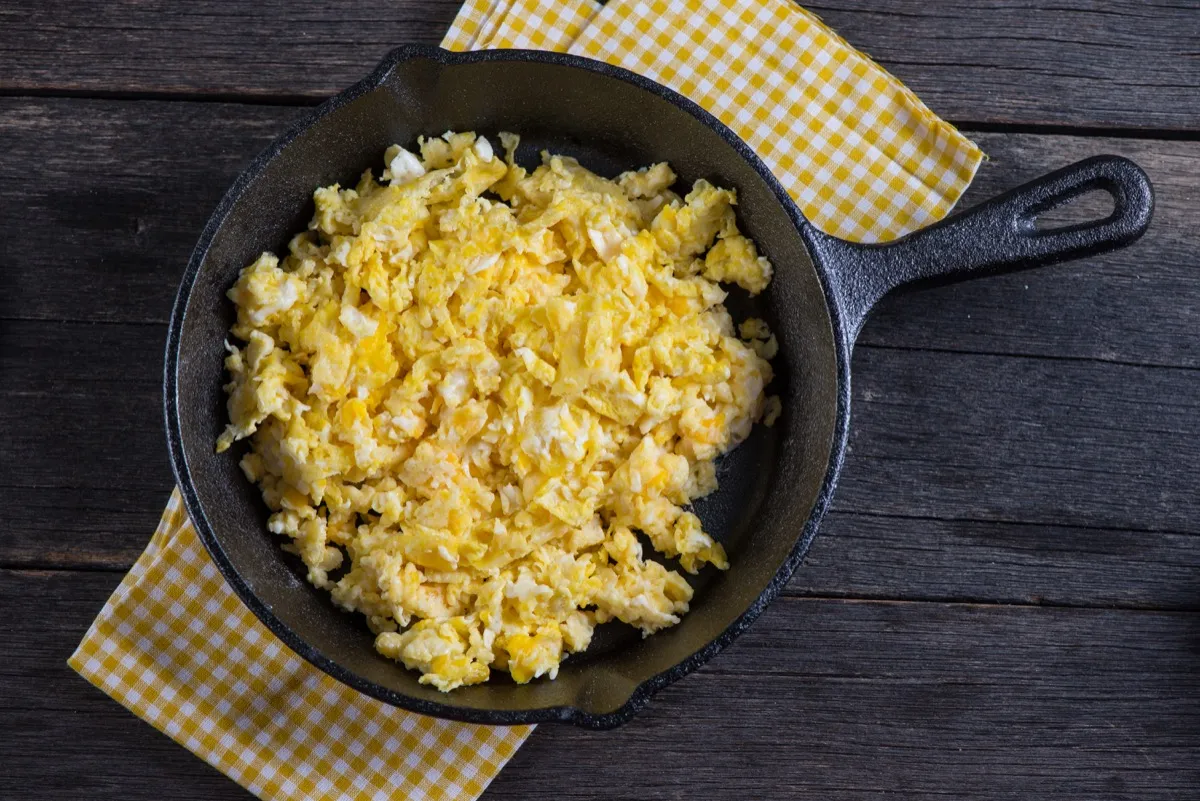 scrambled eggs in a skillet, useless facts
