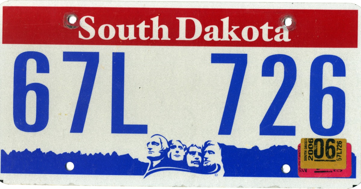 south dakota license plate