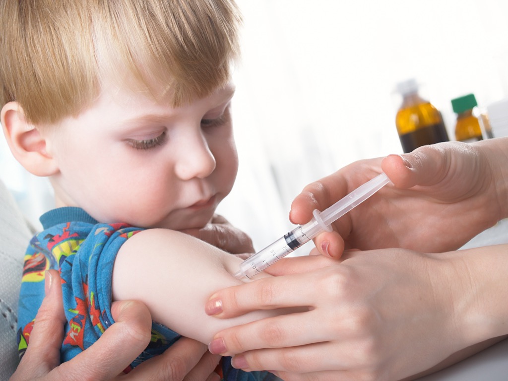 Toddler Getting a Vaccine how we're healthier