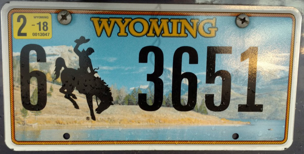 wyoming license plate
