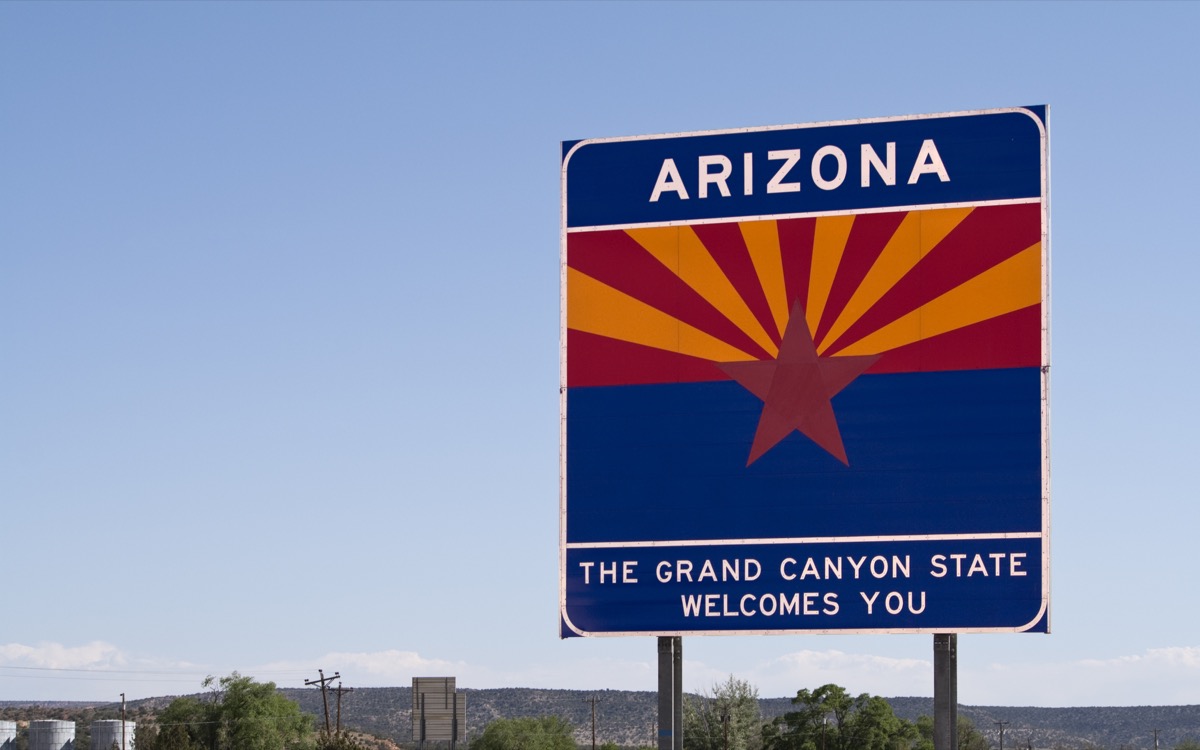 arizona state welcome sign