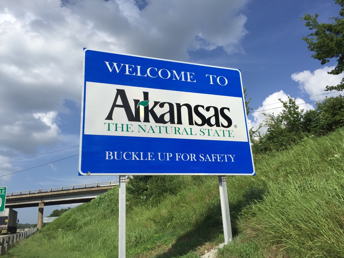 arkansas, state welcome sign, iconic state photos