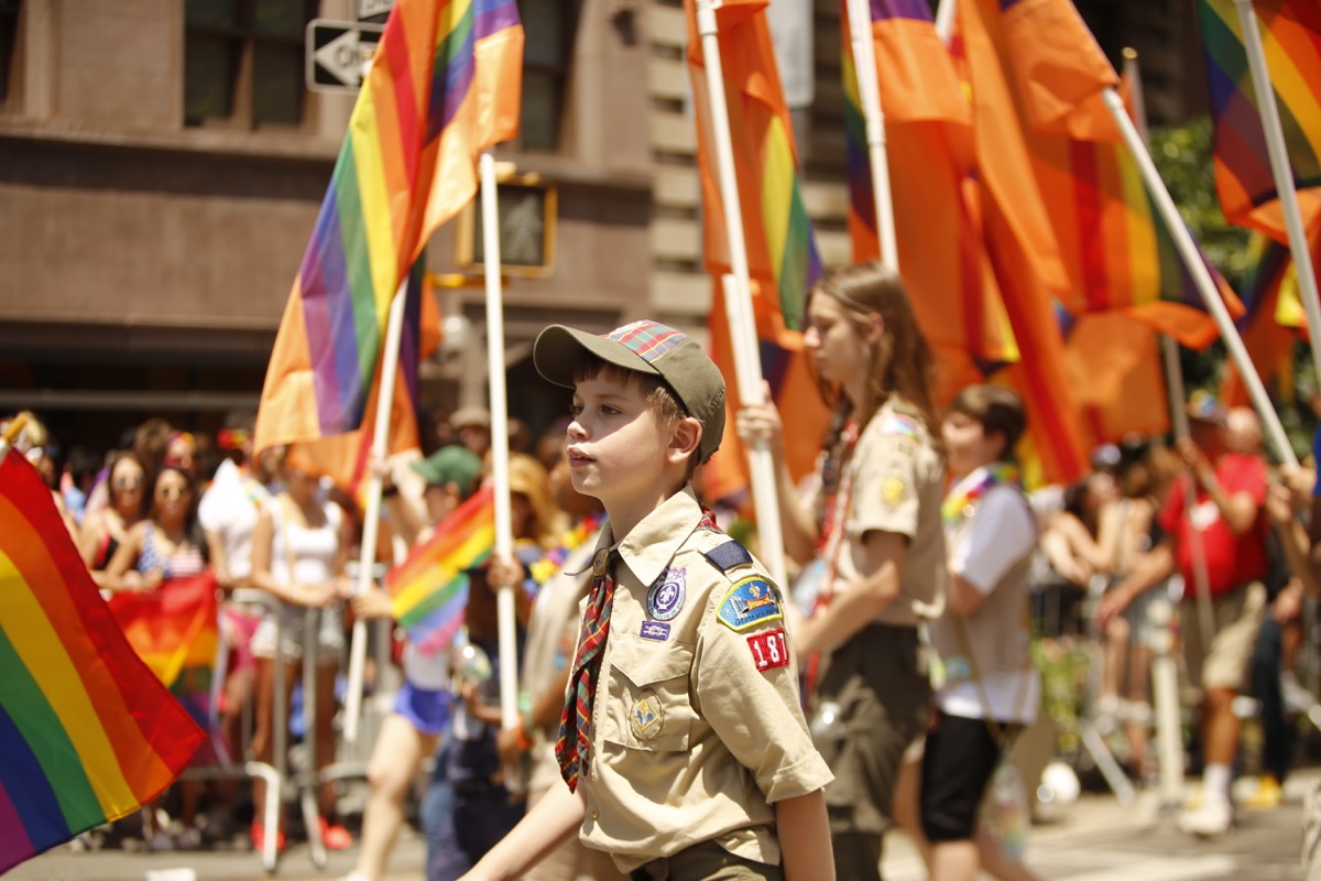 boy scouts march in new york city pride parade photos from pride celebrations