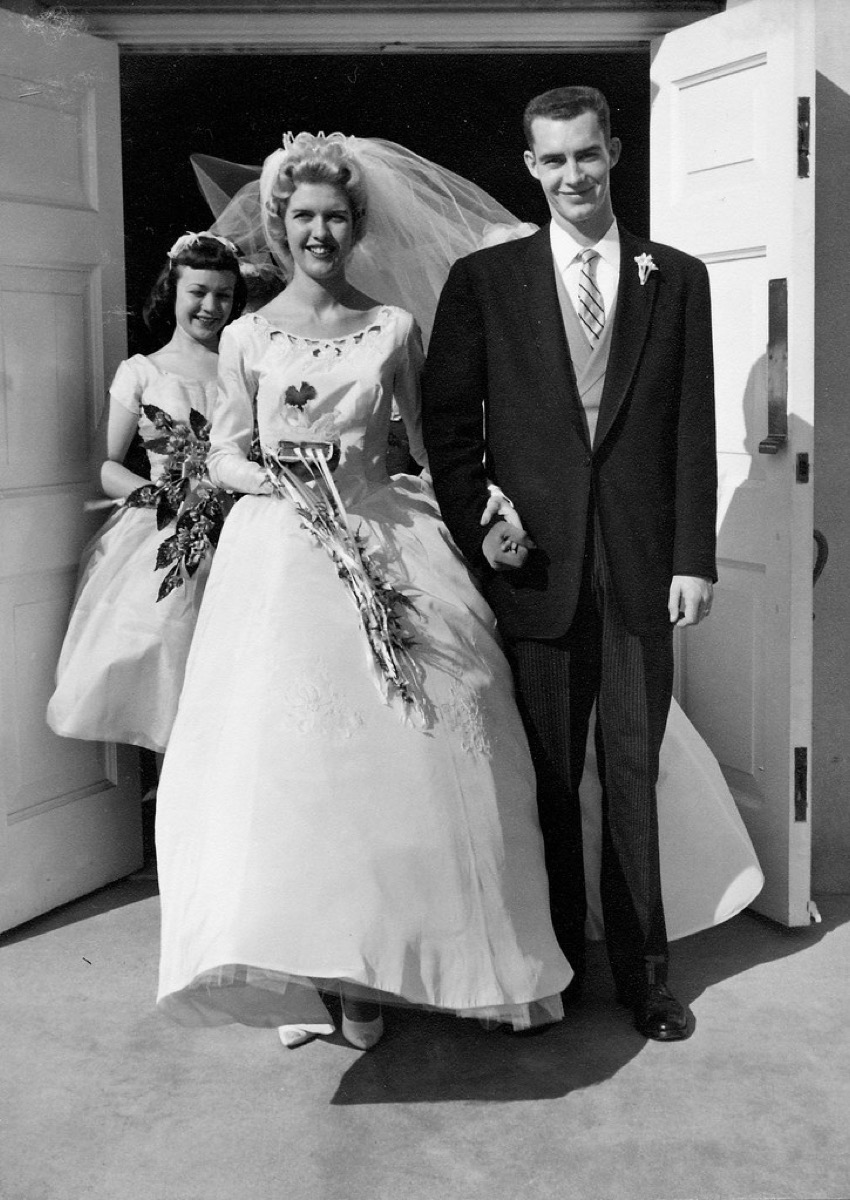 A Couple in the 1960s on Their Wedding Day Weddings 50 Years Ago
