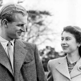 a young prince philip and queen elizabeth, shortly after engagement in 1947