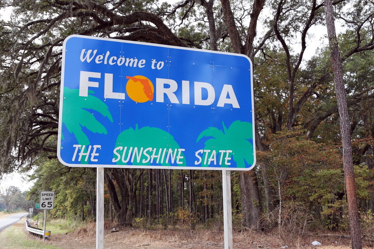 florida state welcome sign