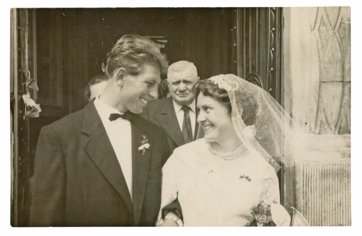 Happy Couple at their Wedding in the 1950s Weddings 50 Years Ago