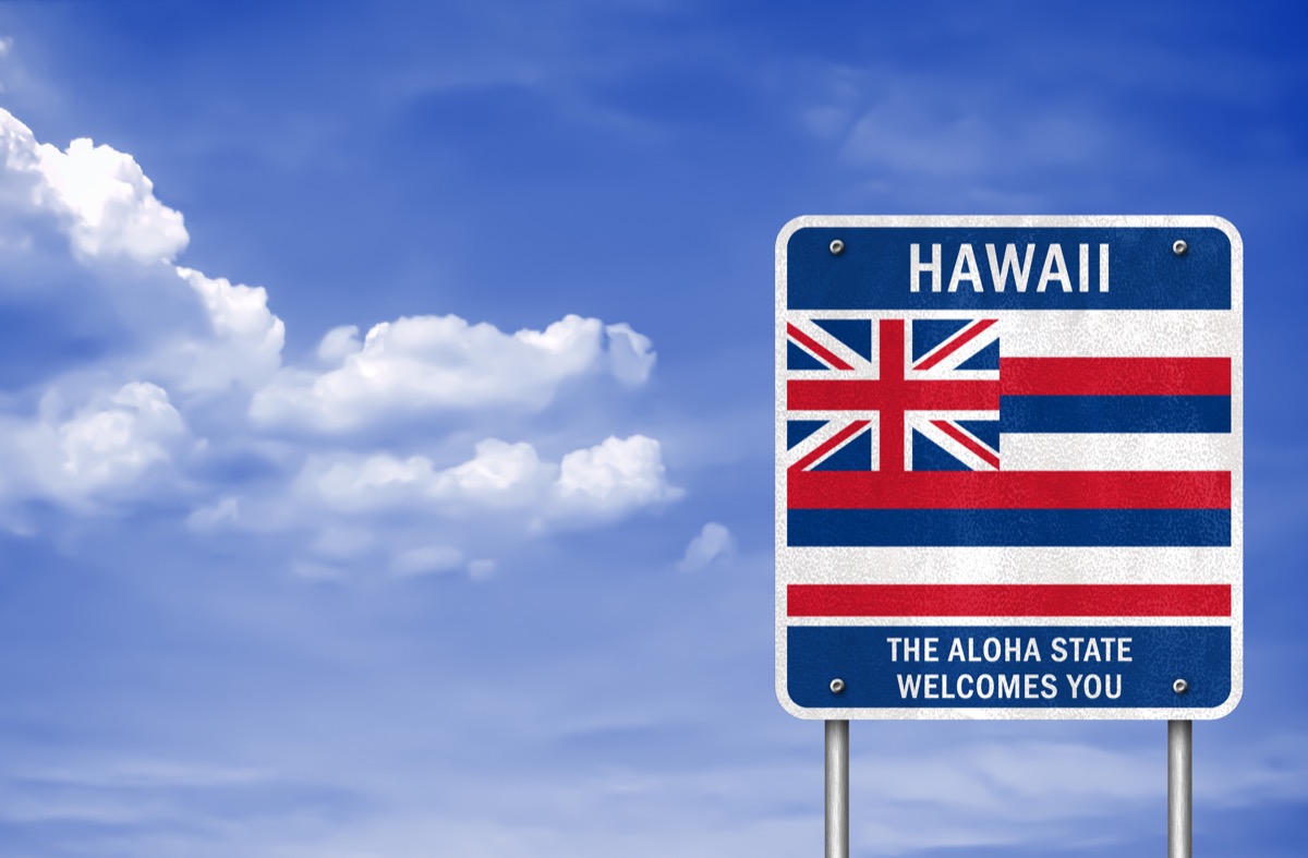 hawaii state welcome sign