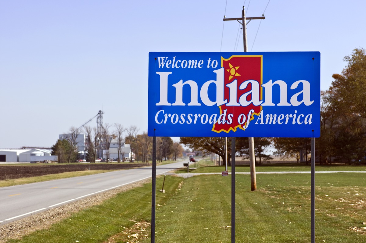 indiana state welcome sign
