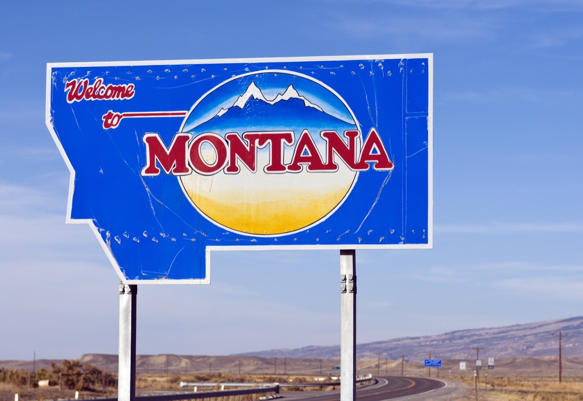 montana state welcome sign