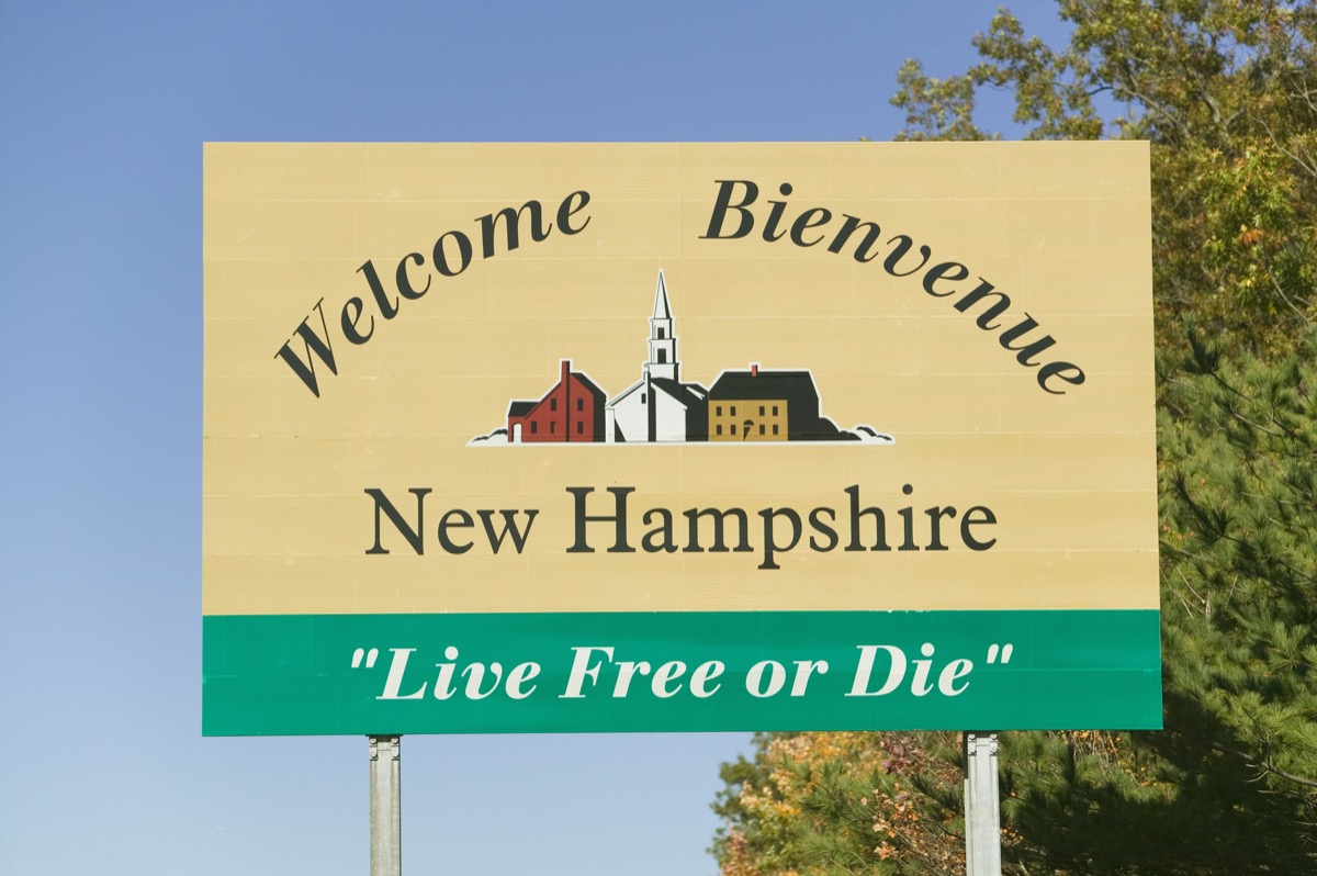 new hampshire state welcome sign