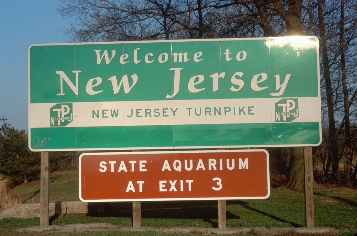 new jersey state welcome sign, iconic state photos