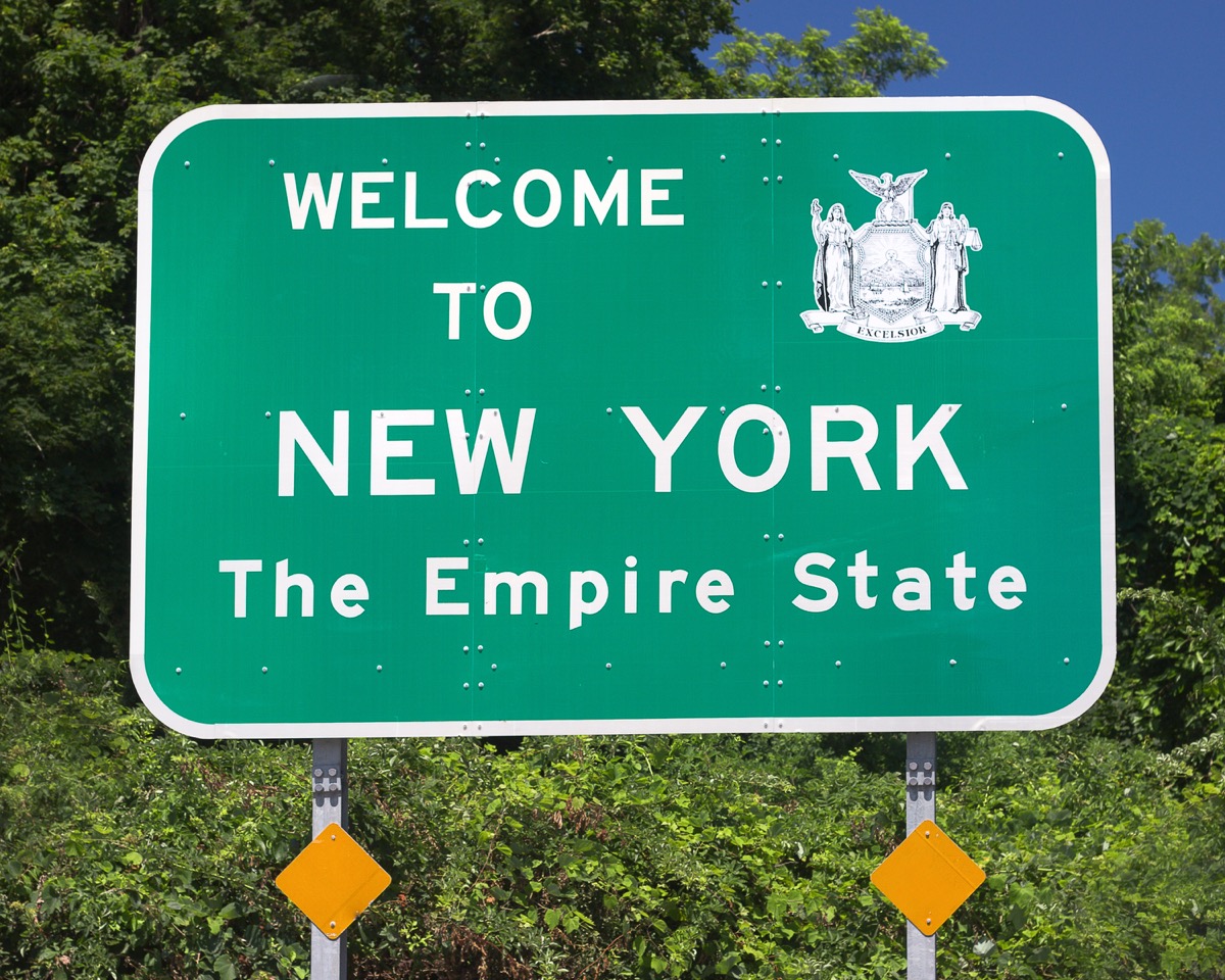 new york state welcome sign