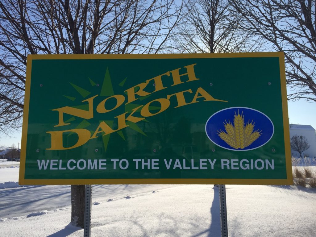 north dakota state welcome sign