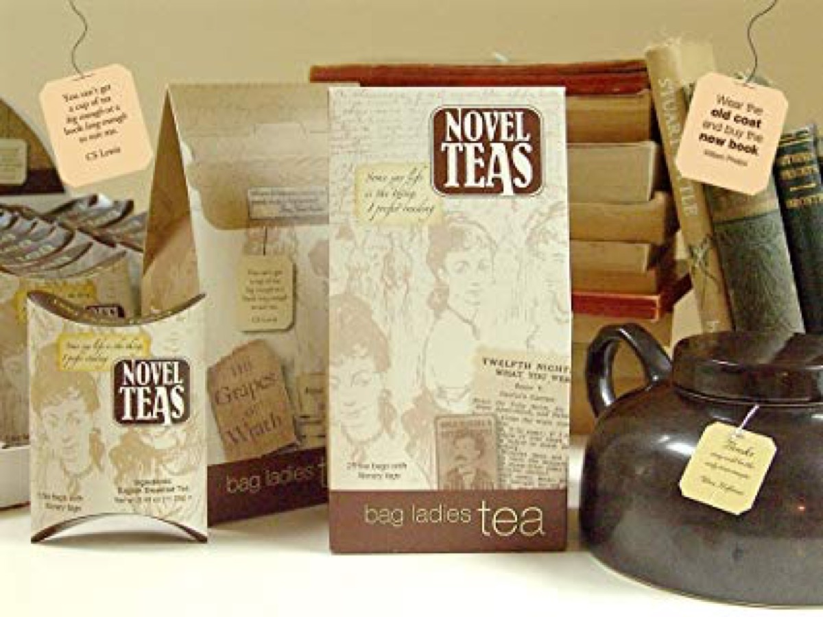 novel teas teabags, gifts for book lovers