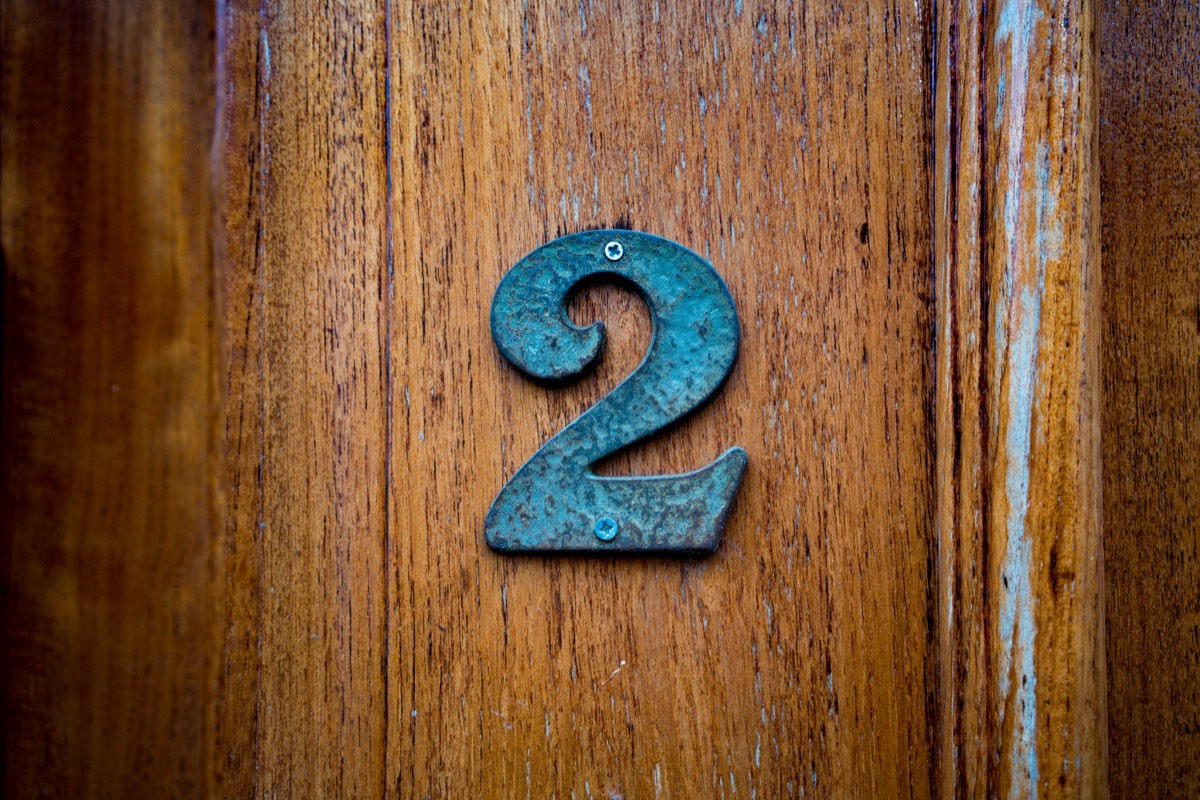 number two on a door