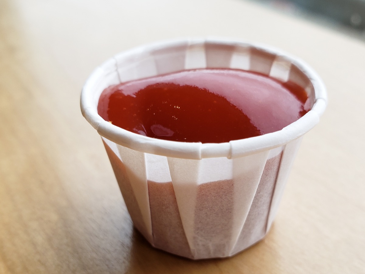 souffle cup with ketchup names of everyday items