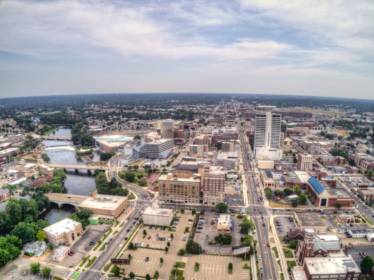 south bend indiana aerial scene, heart attack cities