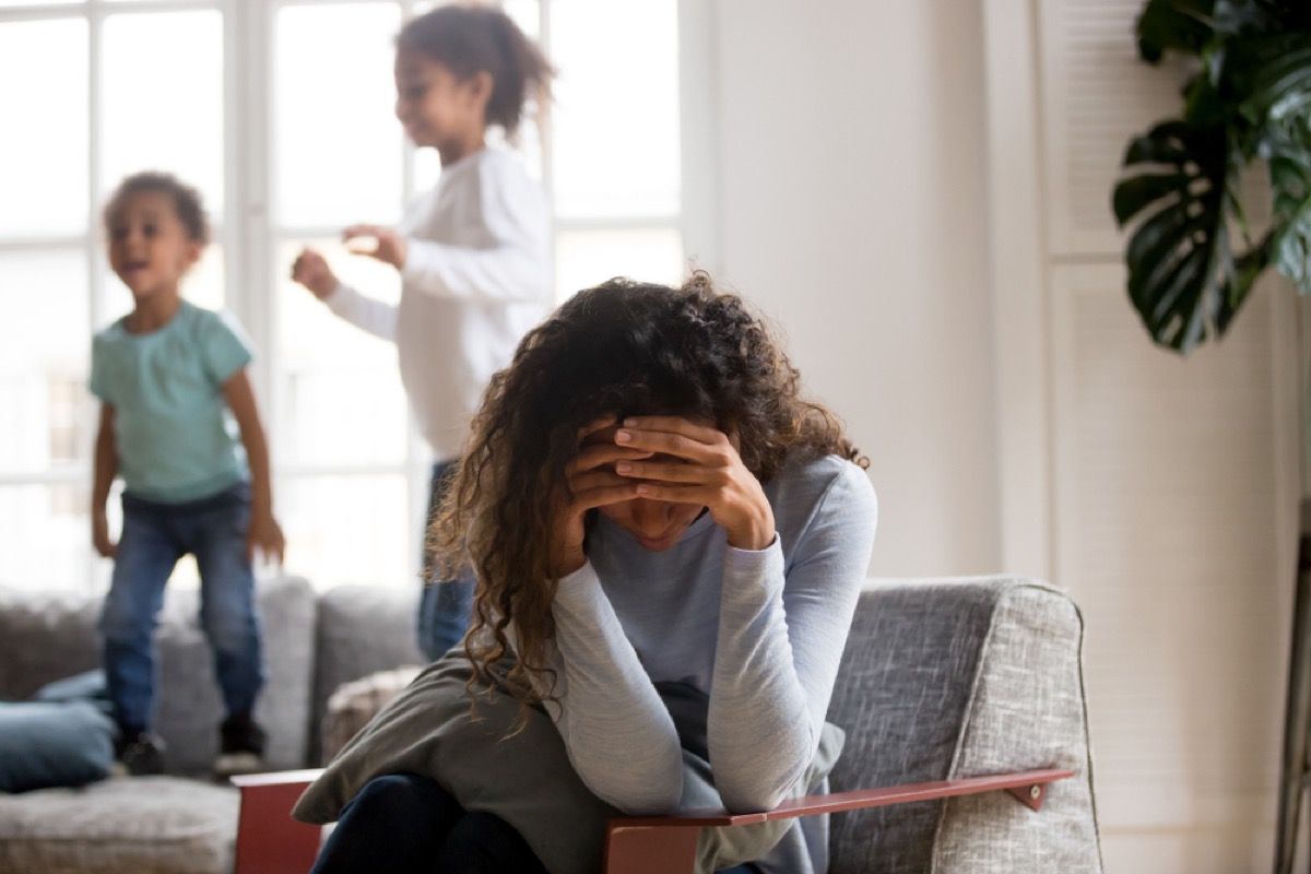stressed out women with children, things you should never lie to kids about