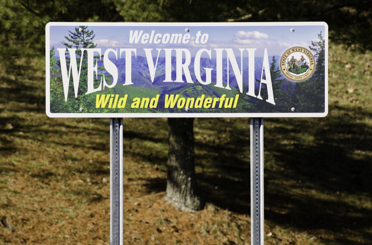 west virginia state welcome sign