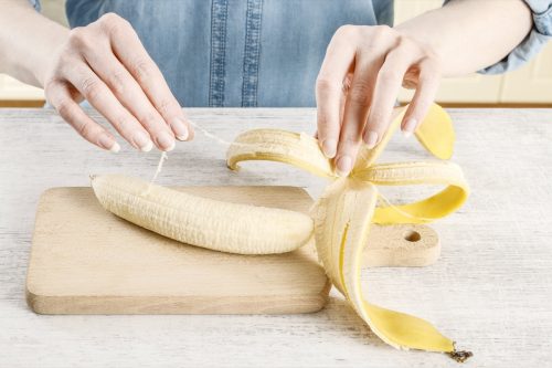 woman peeling banana with phloem bundles names of everyday items