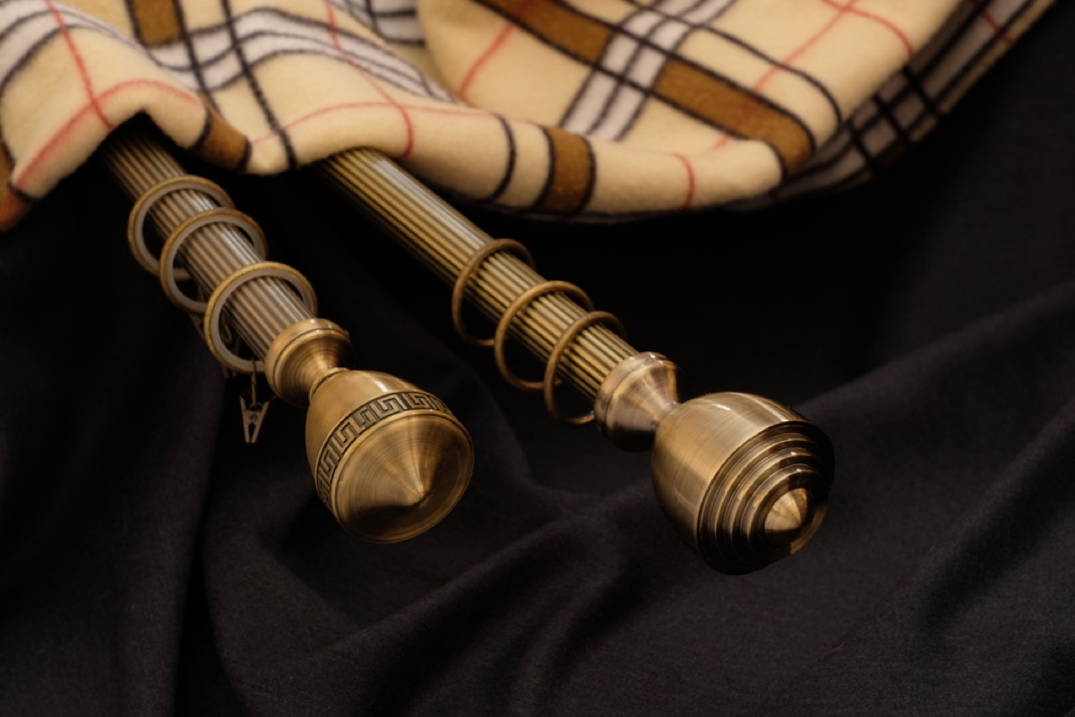 brass curtain rods, vintage home upgrades