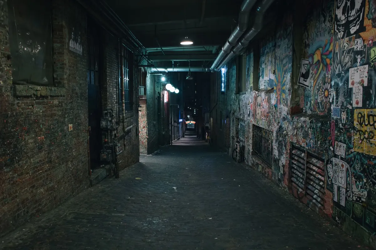 a dark alley with no one there, 1984 facts