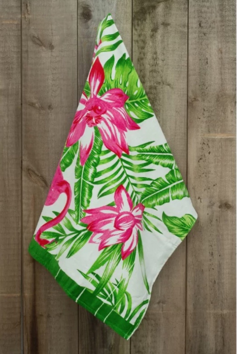 flamingos and flowers swim towel, summer buys under $100