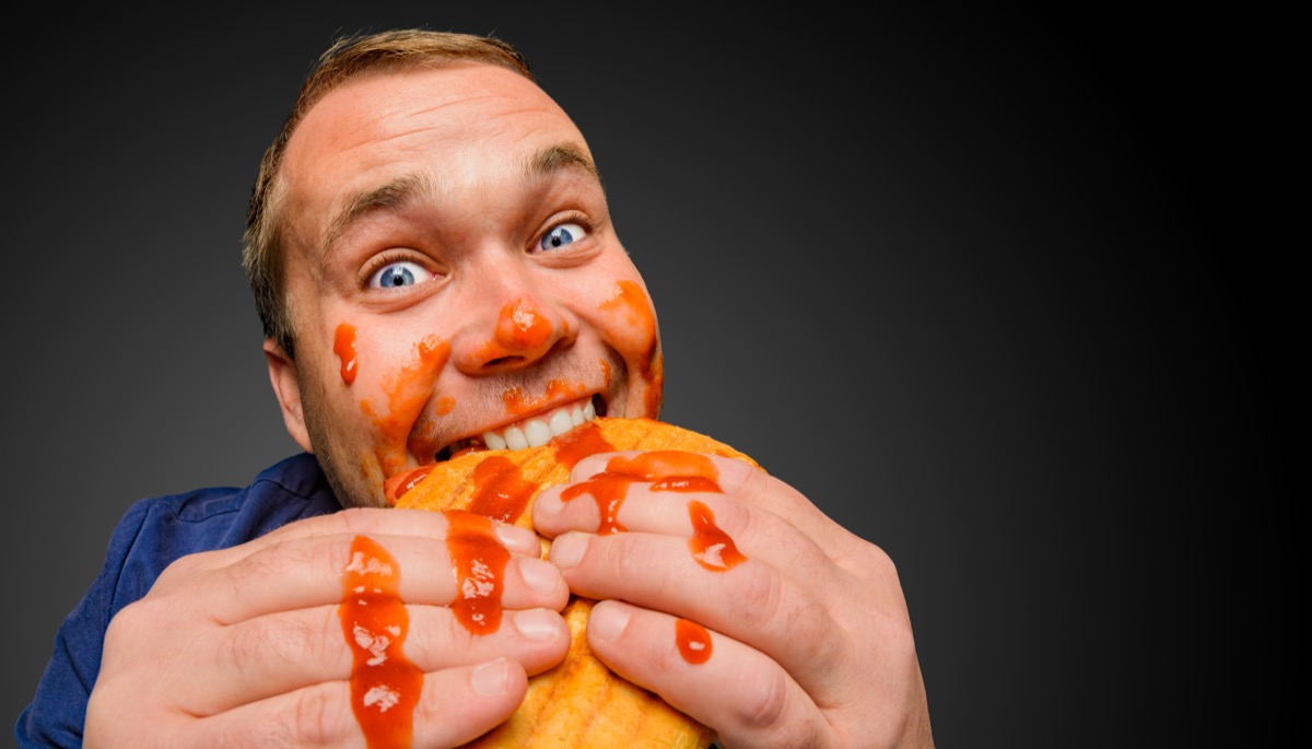 Man With Food All Over His Face BBQ Etiquette Mistakes
