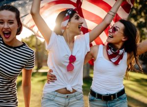 Friends Celebrating July 4 Fourth of July Accessories