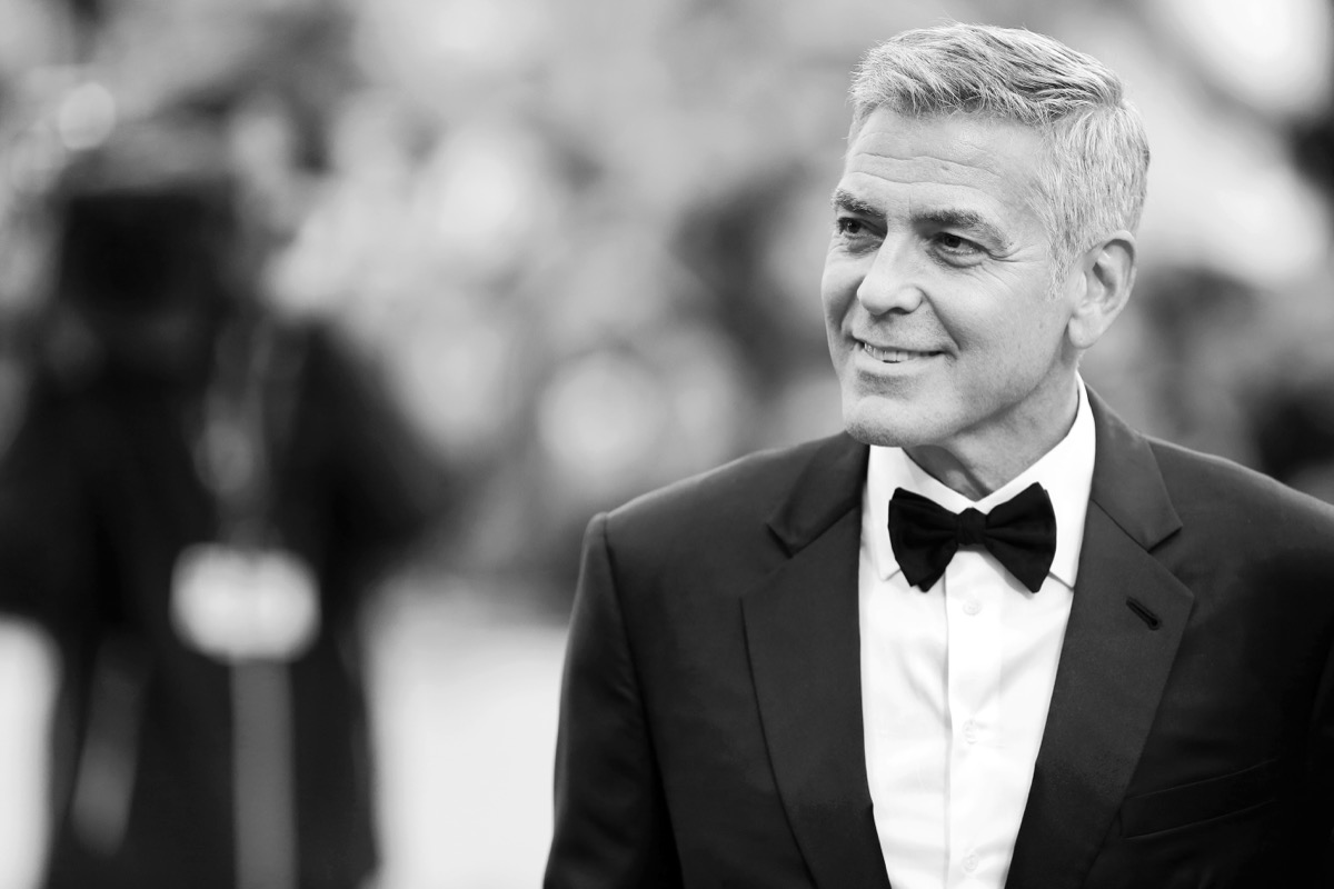 george clooney wearing a tux at the venice film festival in 2017