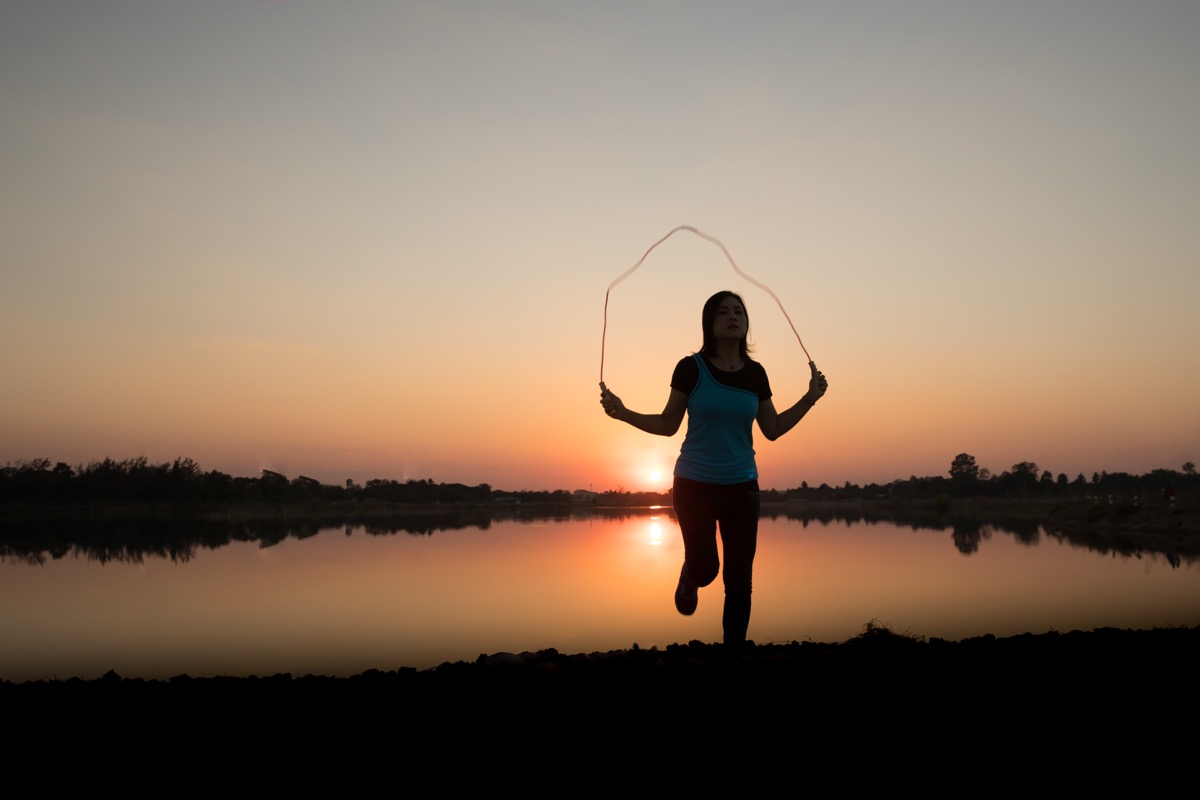 woman jumping rope, over 40 fitness