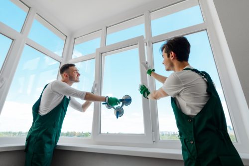 men installing new windows, home remodeling cost