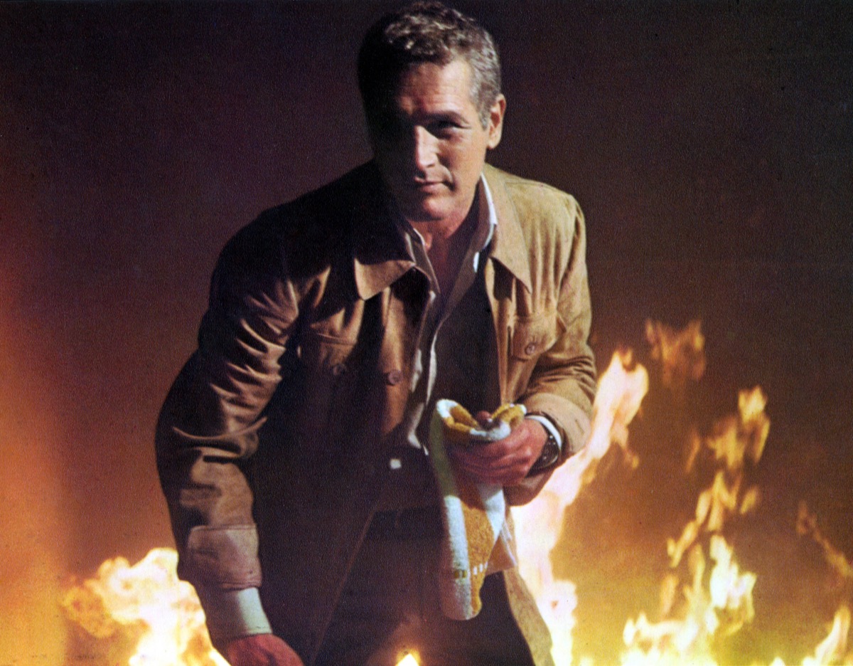paul newman on the set of towering inferno, most stylish dads