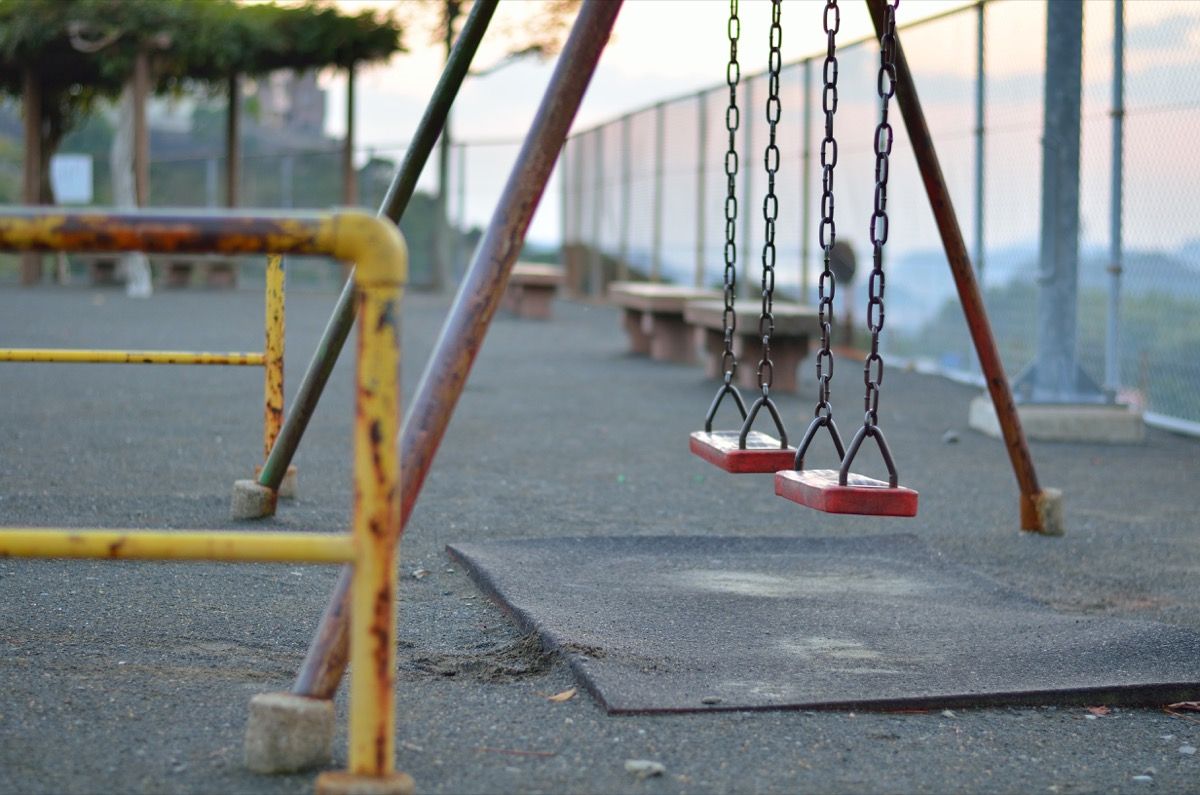 old playground equipment, 1970s nostalgia