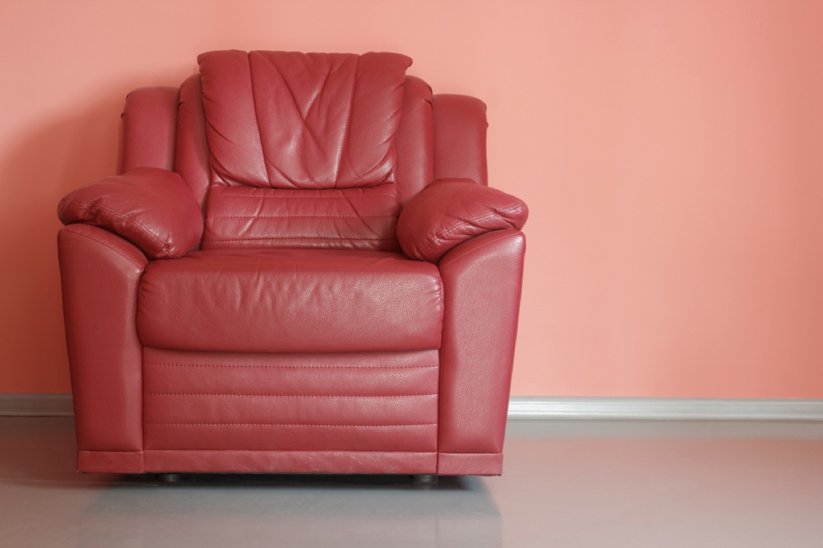 leather recliner, things you shouldn't store in your basement