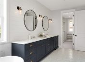 white bathroom, interior design mistakes