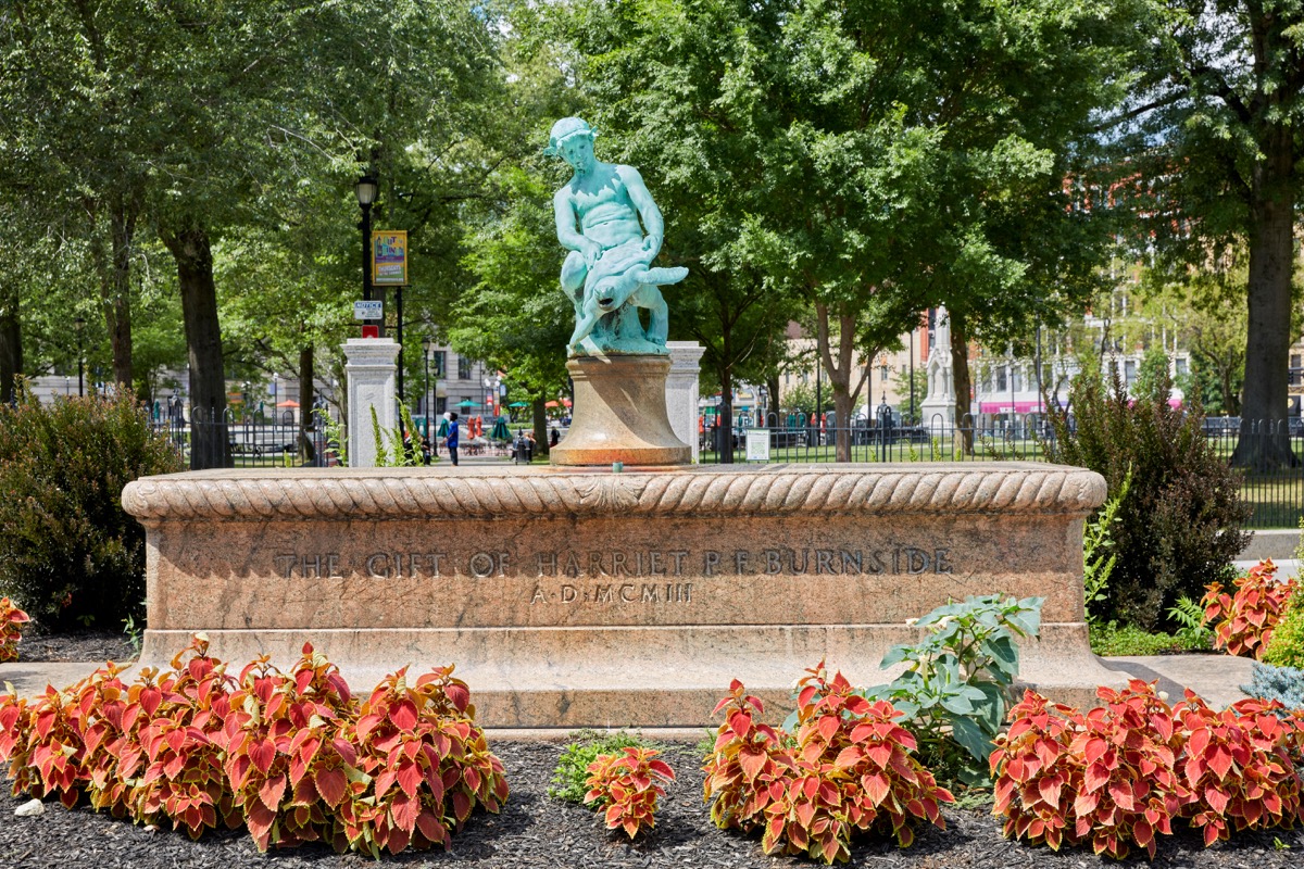 turtle boy fountain statue, massachusetts, weird state landmarks