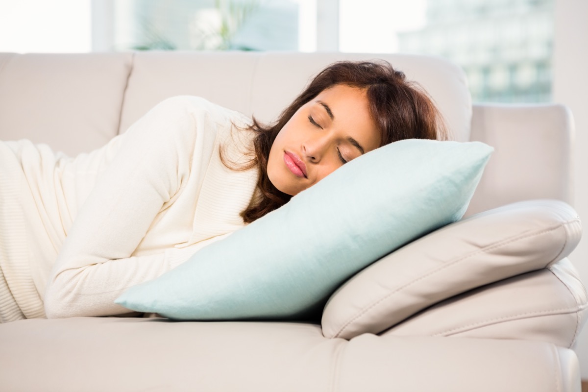 woman napping on couch perfect nap