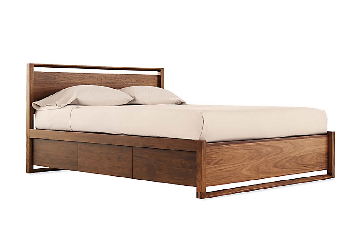DWR Wood Bed Frame With Storage Storage Furniture