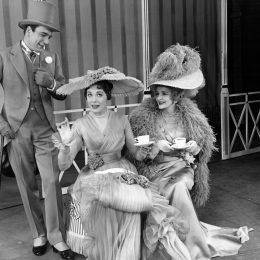 John Michael King, Julie Andrews and Cathleen Nesbitt star in My Fair Lady, most popular broadway show in 1950s